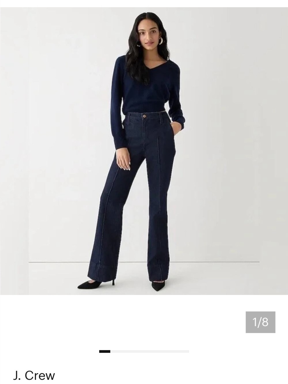 Point Sur Pintuck High-Rise Flare Jean in Rinse Wash Size 28